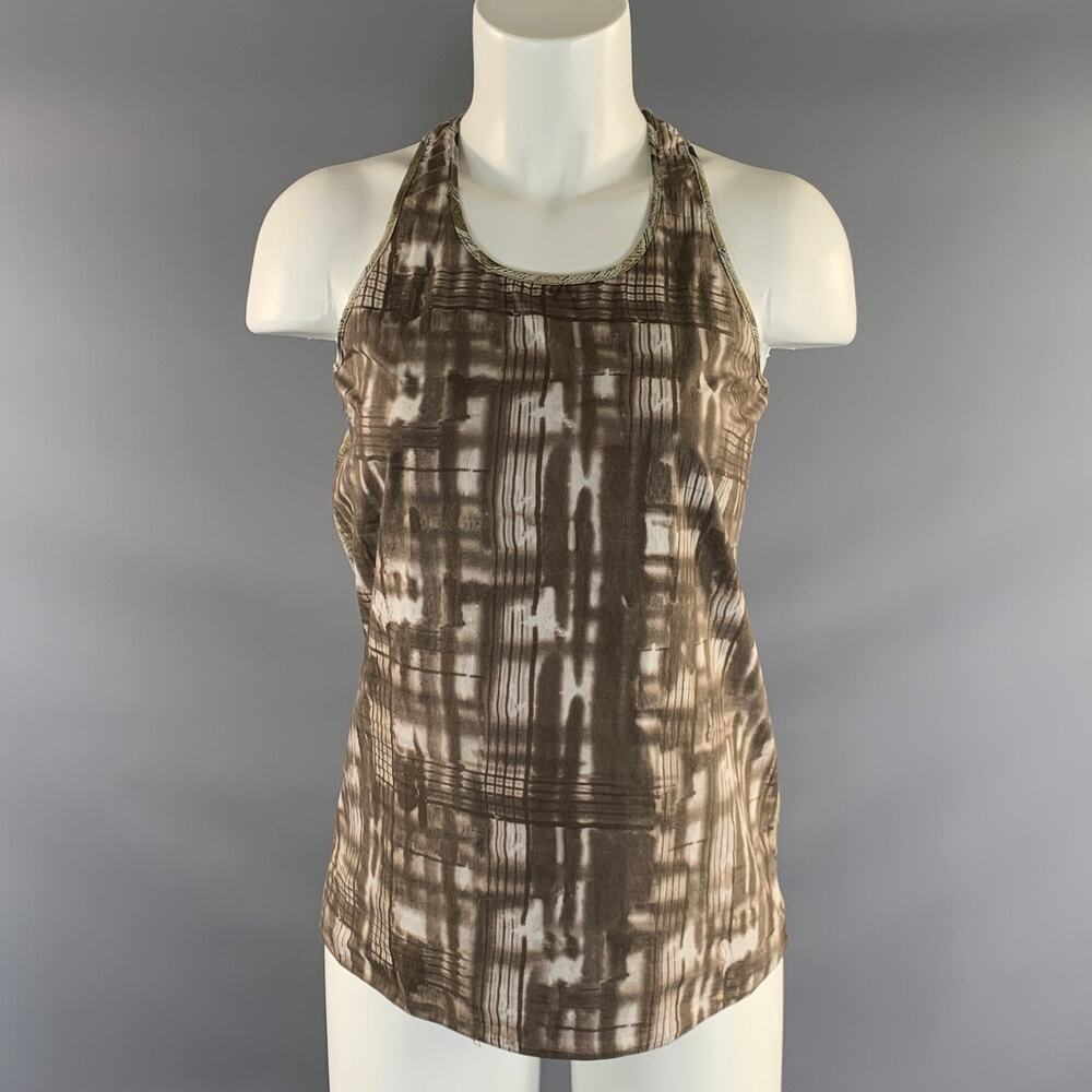 MARNI Size S Brown White Cotton Tie Dye Tank Casual Top